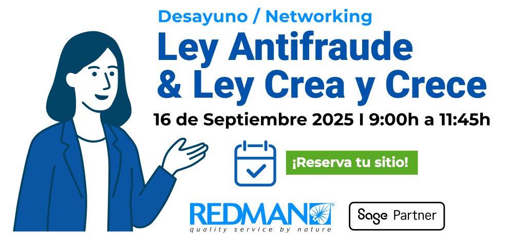 Redman | Jornadas Desayuno / Networking Sage | Ley Antifraude & Crea y Crece
